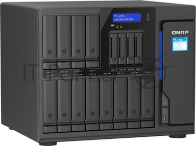Сетевое хранилище SMB QNAP TS-1655-8G NAS 16-Bay (12x 3.5"/2.5" HDD/SSD bays + 4x 2.5" SSD bays + 2x M.2 2280 SATA slots), Intel Atom C5125 8-core processor, 2.8GHz, 8 Gb DDR4 (1 x 8 GB) up to 128 Gb (4 x 32 GB), 2x 2.5 GbE BASE-T