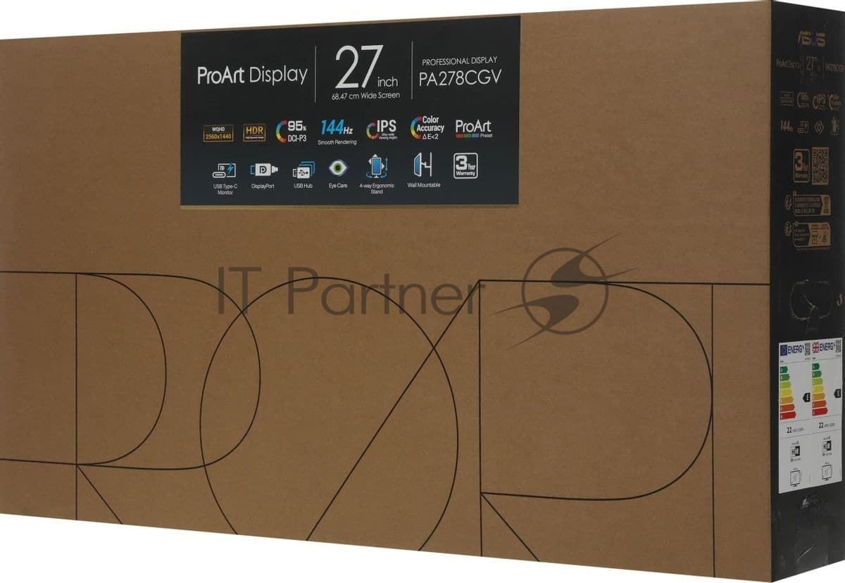 Монитор ASUS 27" PA278CGV IPS WQHD(2560x1440) 144Hz USB-C DP 2xHDMI 4xUSB 5ms(GTG) 350cd/㎡ 16:9