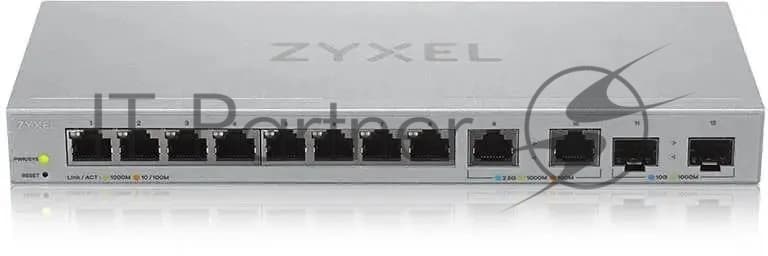 Коммутатор/ Zyxel XGS1210-12 Multi-Gigabit Smart L2 Switch, 8xGE, 2x1/2.5GE, 2xSFP+, Desktop, Silent
