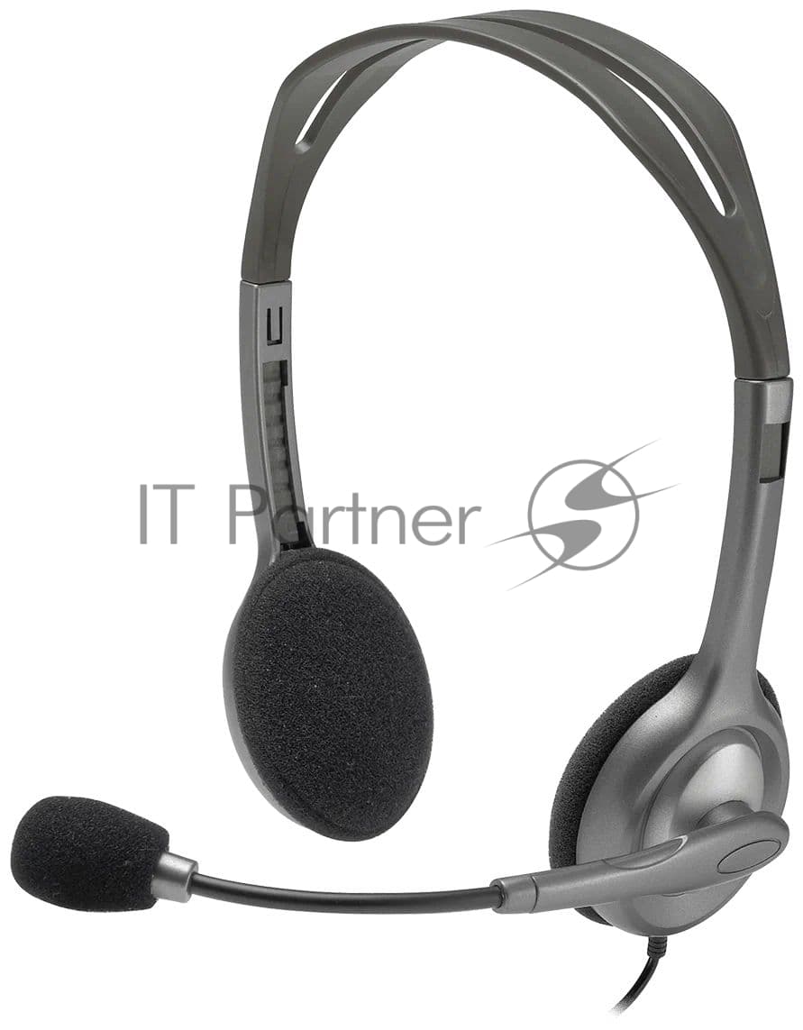 Гарнитура Logitech H110 серебристый, проводная, 3.5 мм