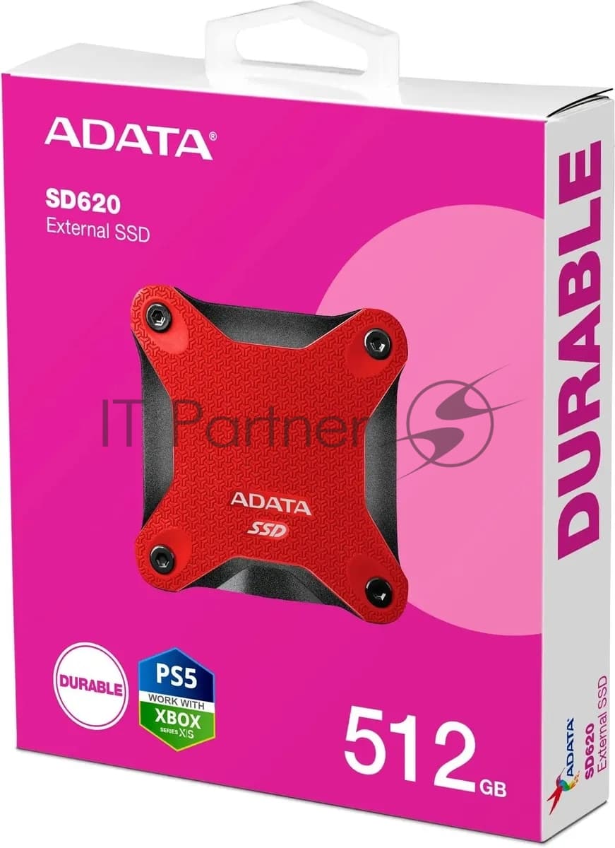 Твердотельный накопитель SSD ADATA 2.5" 512GB SD620 RED USB 3.2 Gen 2, 520/460