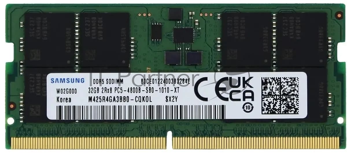 Модуль памяти Samsung 32GB DDR5 SODIMM 4800MHz 2Rx8 1.1V, M425R4GA3BB0-CQK