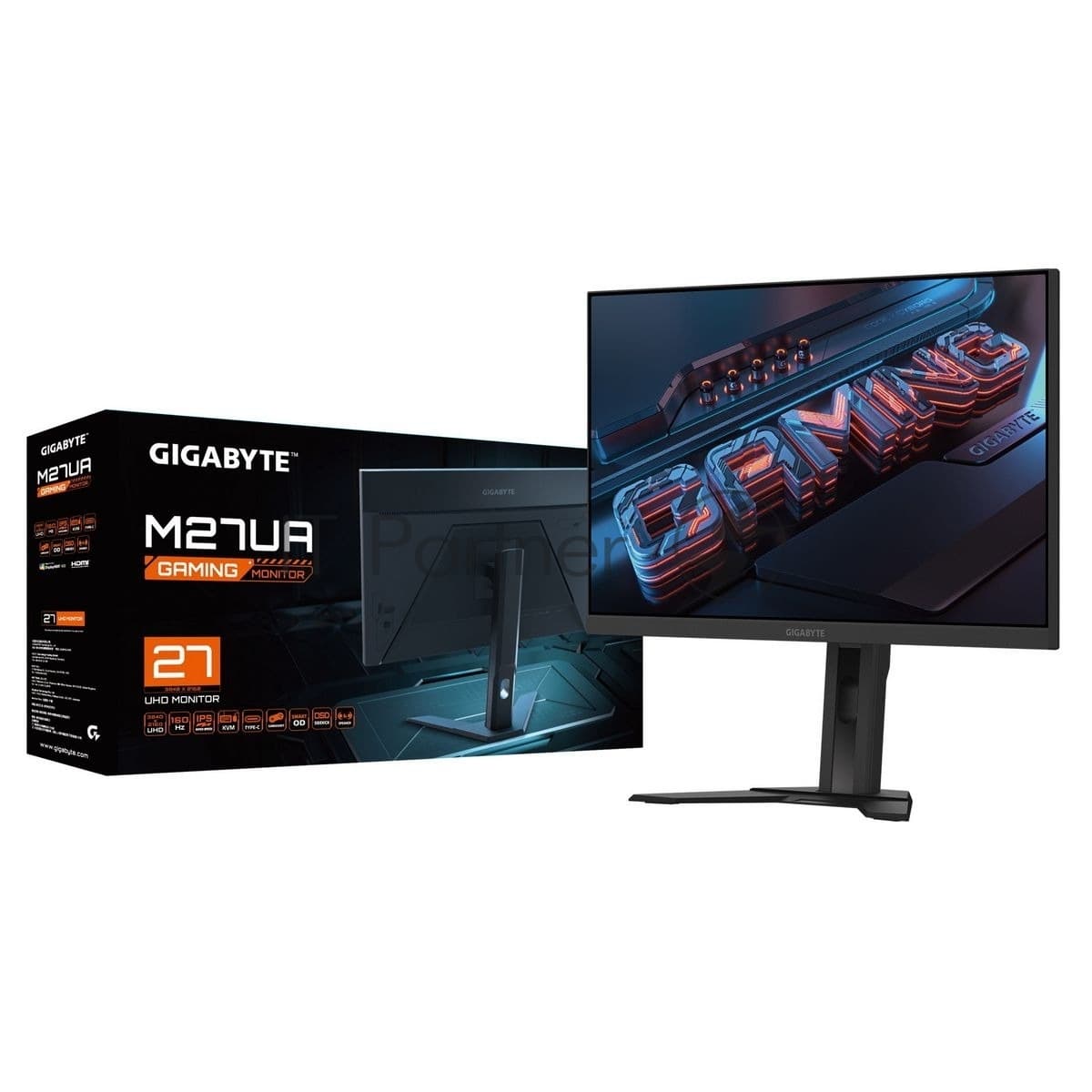Монитор 27" Gigabyte M27UA EK Black (IPS, 3840×2160, 160Hz, 1мс, 350cd/m, 1000:1, 2xHDMI-2.1, DP-1.4, 3xUSB3.2, USB Type-C )