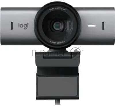 Веб-камера Logitech MX Brio 3840x2160, 30 кадр/с, USB Type-C, микрофон (2 шт, шумоподавление), автоматическая фокусировка, автоосвещение, HDR, шторка приватности, слежение за лицом, универсальное крепление, серебристый