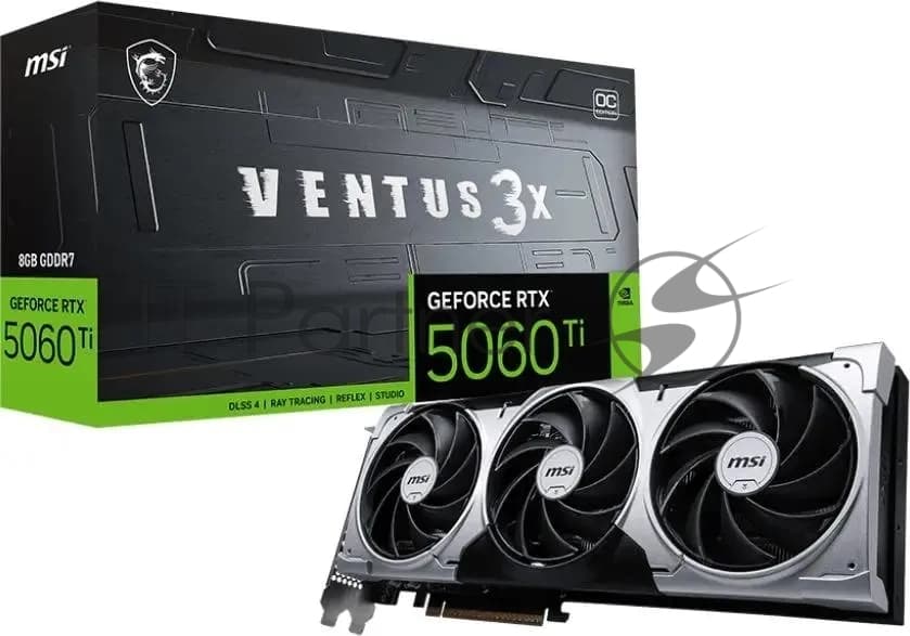 Видеокарта MSI PCI-E 5.0 RTX 5060 8G VENTUS 3X OC NVIDIA GeForce RTX 5060 8Gb 128bit GDDR7 2535/28000 HDMIx1 DPx3 HDCP Ret