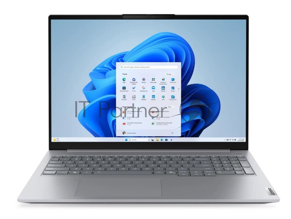 Ноутбук 16" IPS WUXGA LENOVO ThinkBook 16 G8 IRL grey (Core 7 240H/32Gb/1Tb SSD/VGA int/FP/noOS) ((21SH003WGQ))
