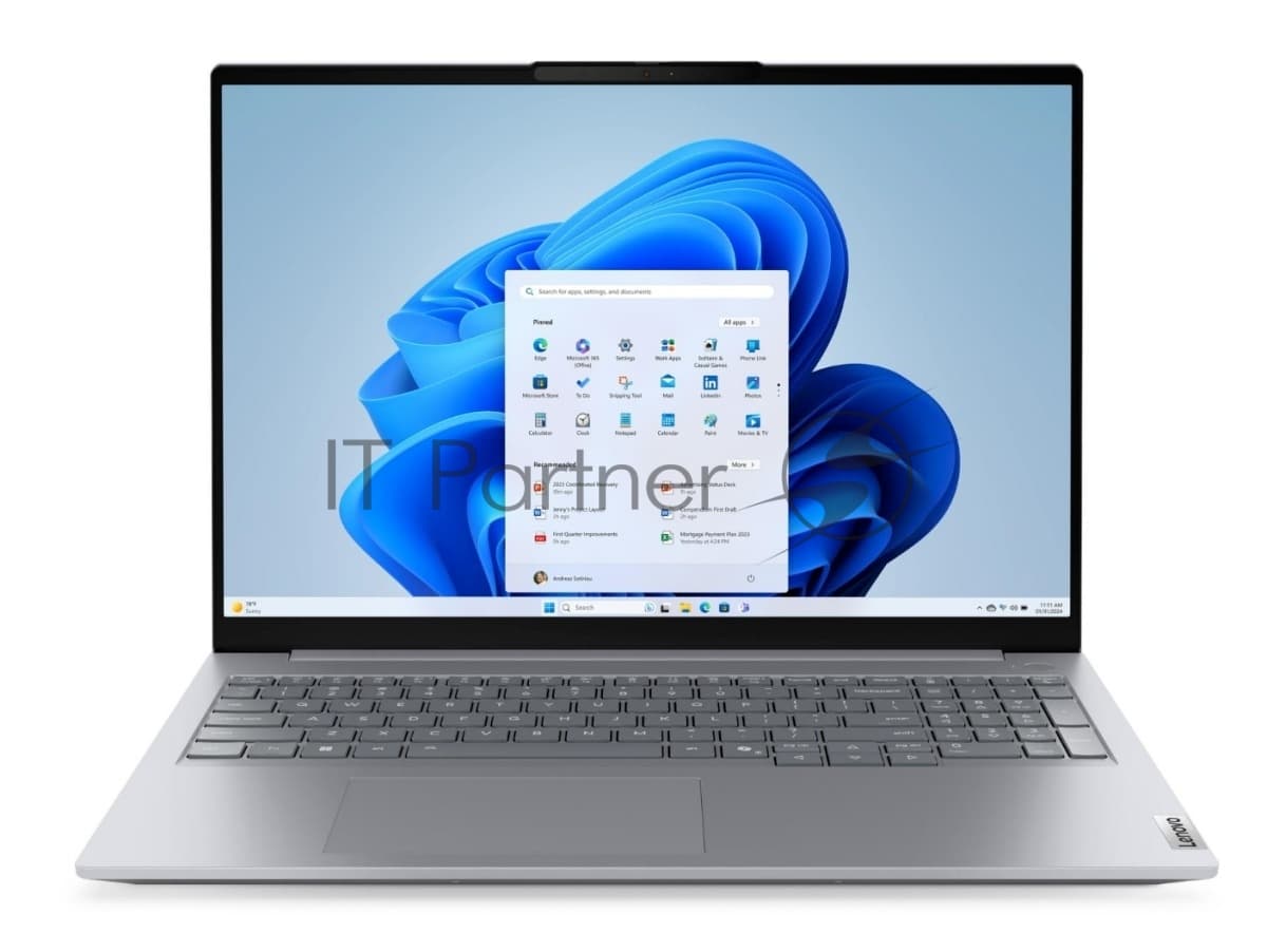 Ноутбук 16" IPS WUXGA LENOVO ThinkBook 16 G8 IRL серый (Core 5 210H/32Gb/1Tb SSD/VGA int/FP/noOS)