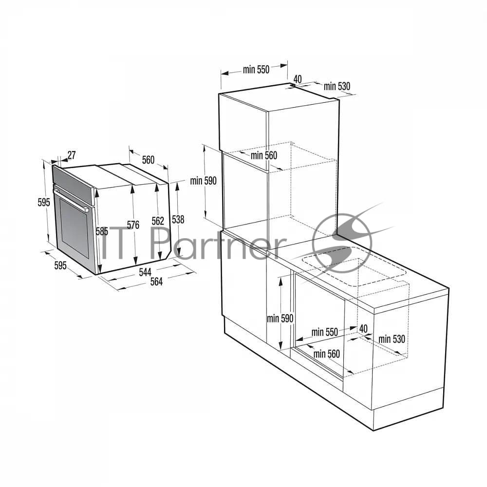 Духовой шкаф Электрический Gorenje BSA6747DGWI черный