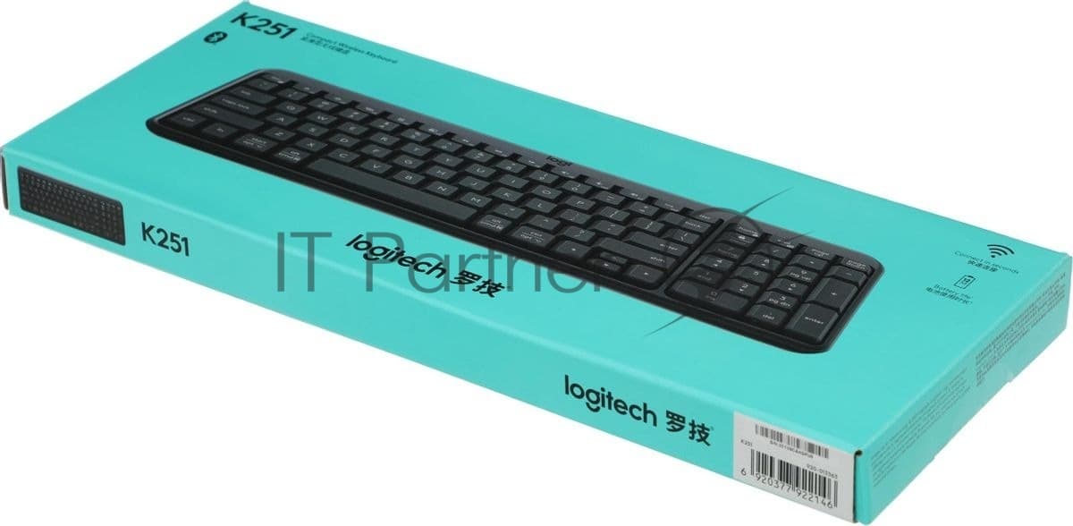 Клавиатура Logitech K251 беспроводная, Bluetooth, чёрный