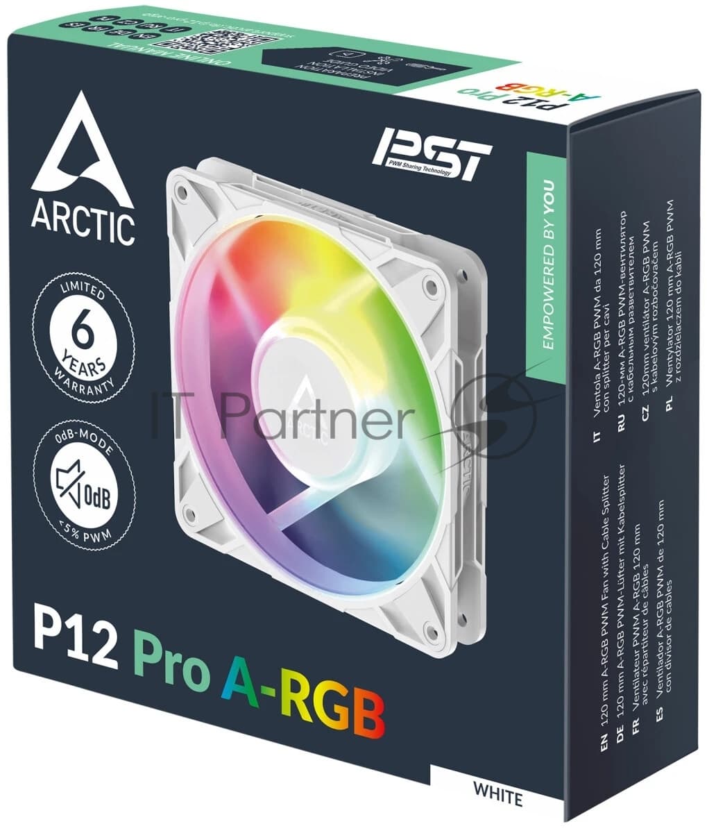 Вентилятор корпусной ARCTIC P12 Pro A-RGb (белый) - retail (ACFAN00311A)