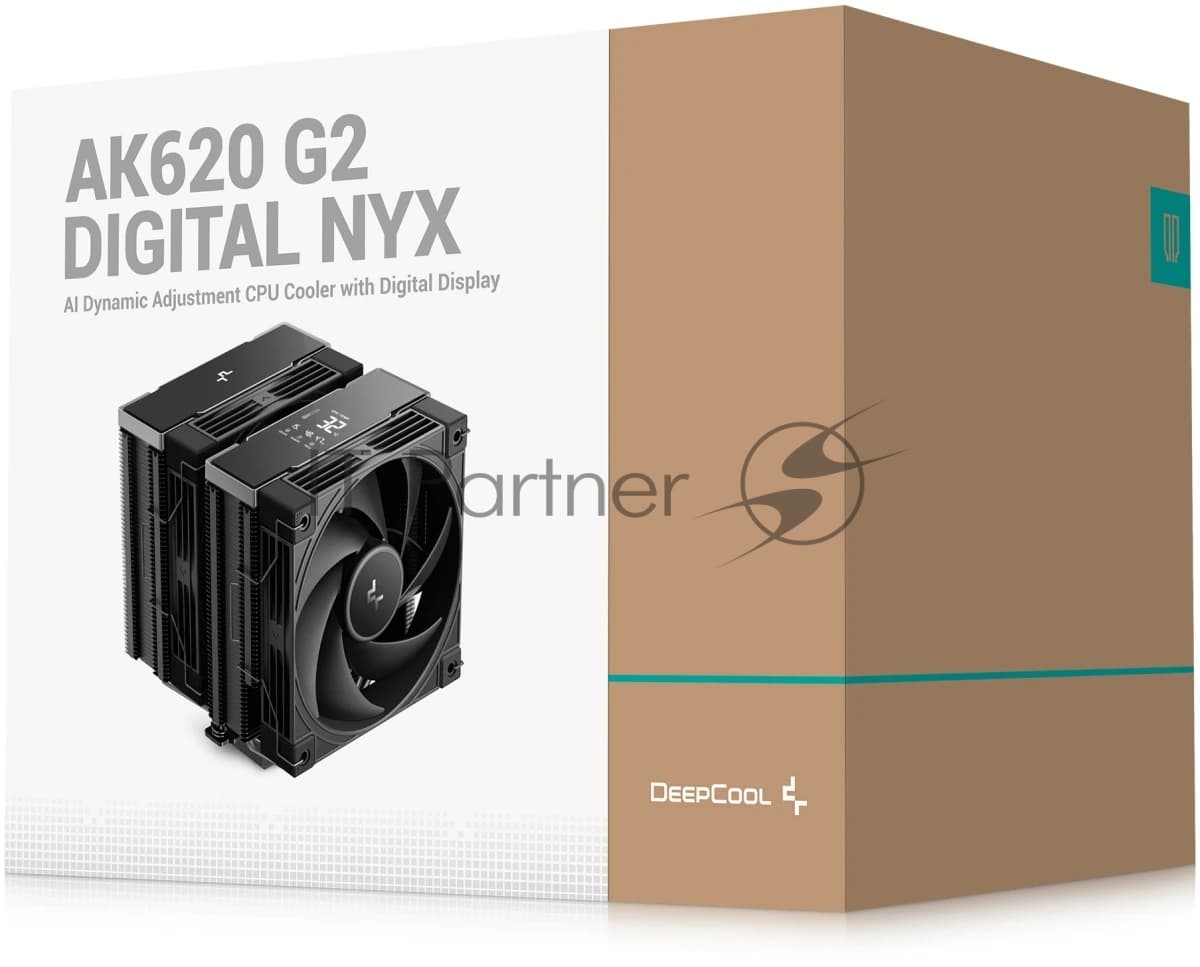Кулер для процессора DEEPCOOL AK620 G2 DIGITAL NYX LGA1851/1700/1200/115X/AM5/AM4 (8шт/кор, TDP 260W, PWM, DUAL Fan 120мм, 6 тепл. трубок, Copper Base, черный) RET (R-AK620G2-BKNNMN-GJD-1)