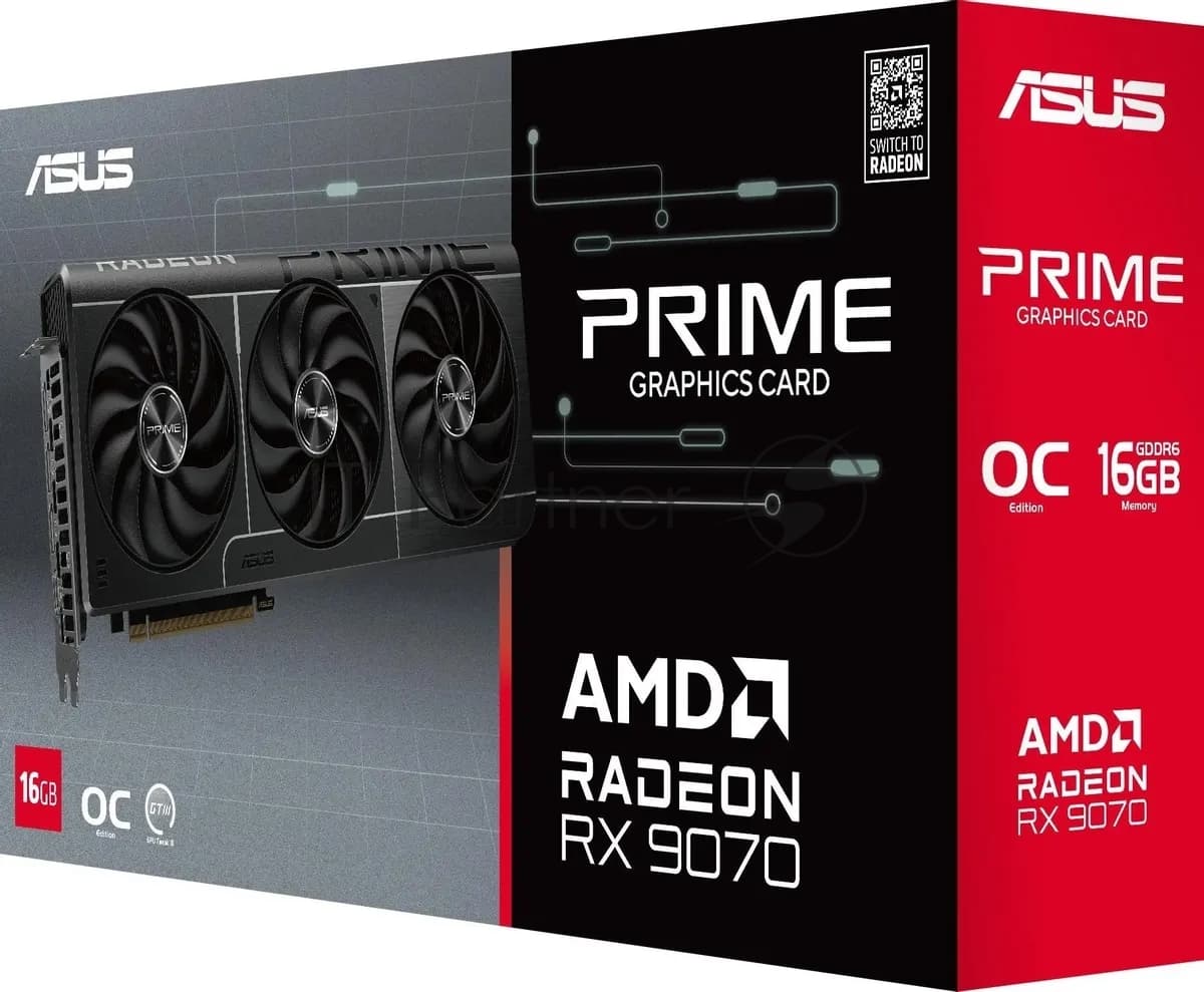 Видеокарта ASUS PRIME-RX9070-O16G-EVO//RX9070 HDMI DP*3 16G D6; 90YV0MQ0-M0NA00