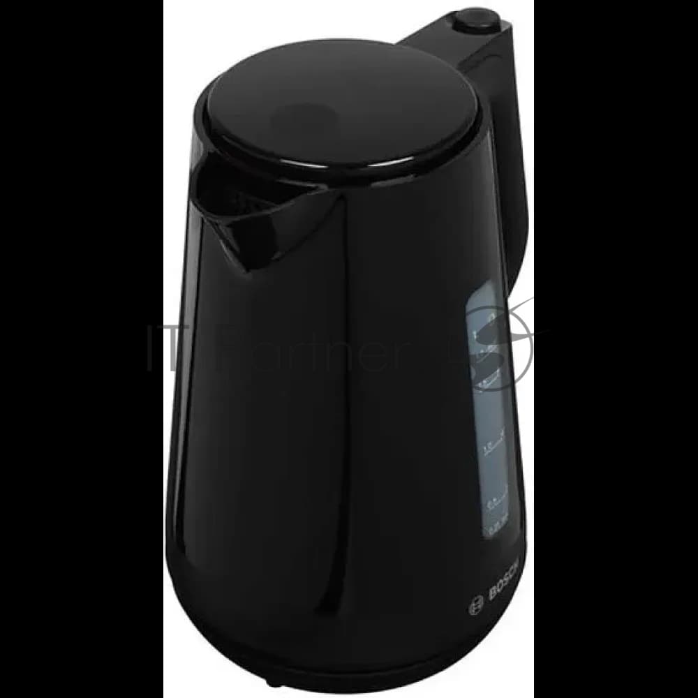 Электрочайник Bosch TWK1M123 черный, 1.7 л, 2400 Вт, скрытый нагревательный элемент