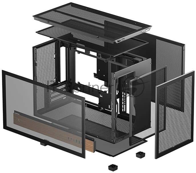 Корпус DeepCool CH260 Wood, Micro-Tower, чёрный