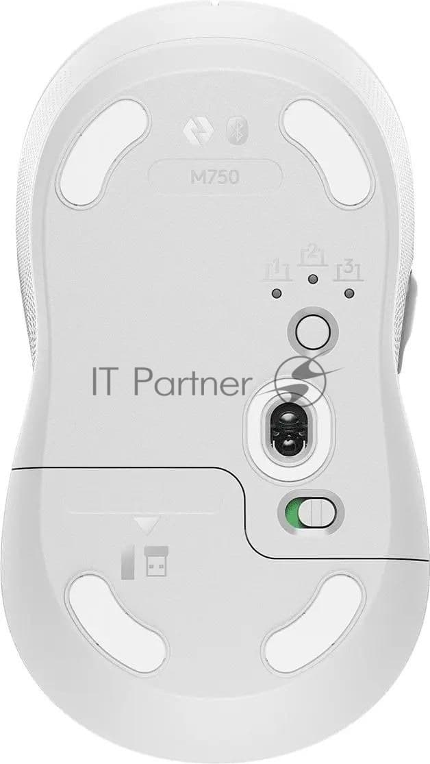 Мышь Logitech M750 белый оптическая 4000dpi беспров. BT/Radio USB 5but (910-006271)