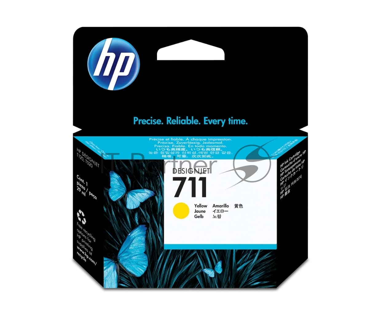 Картридж струйный HP 711 CZ132A желтый (29мл) для HP DJ T120/T520