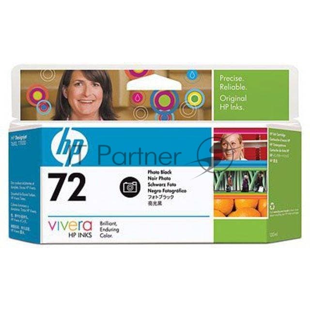 Картридж струйный HP 72 C9370A фото черный (130мл) для HP DJ T1100/T610