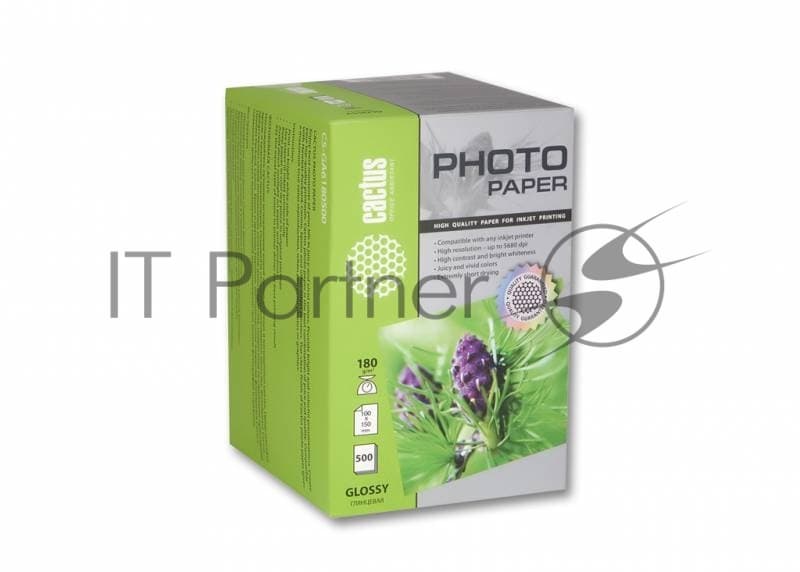 Фотобумага Cactus CS-GA6180500 A6/180г/м2/500л./белый глянцевое для струйной печати