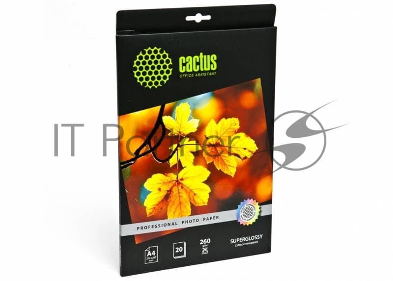 Фотобумага Cactus Prof CS-HGA426020 A4/260г/м2/20л./белый глянцевое для струйной печати