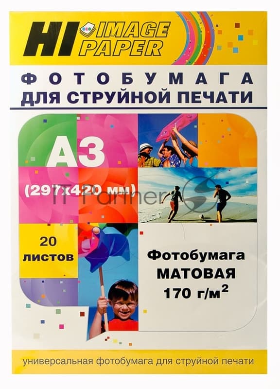 Фотобумага матовая односторонняя (Hi-image paper) A3, 170 г/м, 20 л.