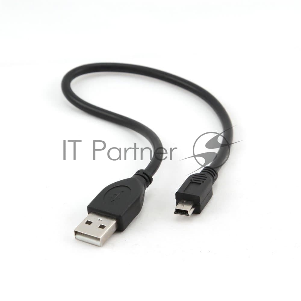 Кабель Gembird USB 2.0 PRO для соед. 0,3м AM/miniBM позол.конт., черный