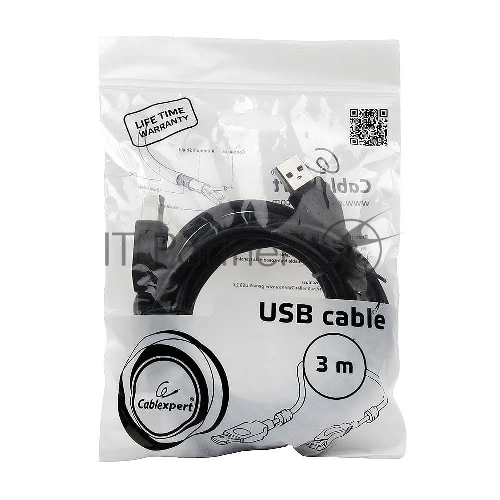 Кабель USB A (M) - USB B (M), 3м, Gembird CCF2-USB2-AMBM-10
