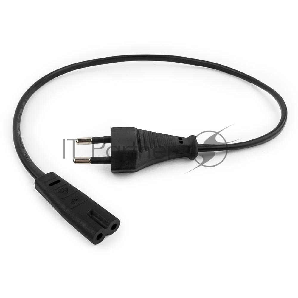 Кабель питания для ноутбуков, аудио/видео техники Gembird 0.5м, 2-pin, черный, пакет