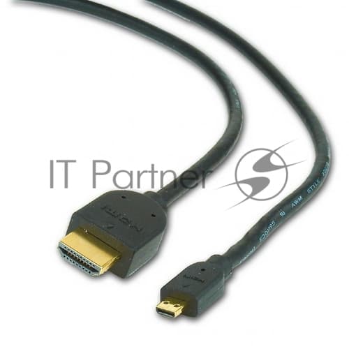 Кабель HDMI-microHDMI Cablexpert CC-HDMID-6 v1.3, 19M/19M, 1.8м, черный, позол.разъемы, экран, пакет