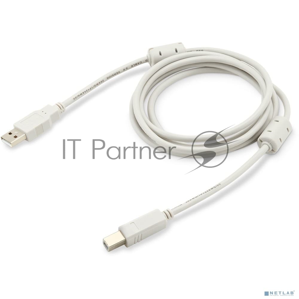 Кабель Buro USB A(m) USB B(m) 1.8м (USB2.0-AM/BM) серый