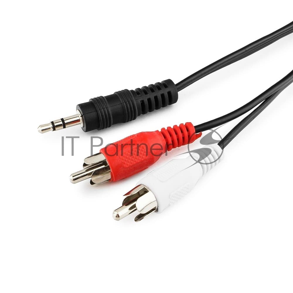 Кабель аудио Cablexpert CCA-458-0.2M-N, Jack 3.5(M)/2xRCA, 0.2м, черный, пакет