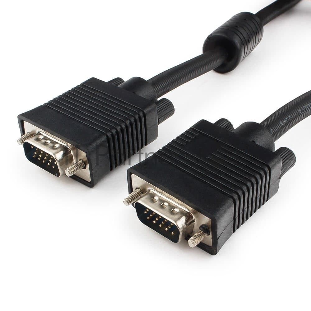 Кабель Gembird/Cablexpert VGA Premium, 15M/15M, 5.0м,черный,тройной экран, феррит.кольца