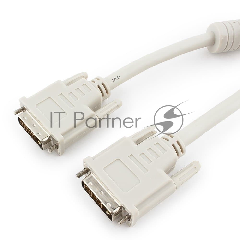 Кабель DVI-D single link Gembird/Cablexpert CC-DVI-6C, 19M/19M, 1.8м, серый, экран, феррит.кольца, пакет