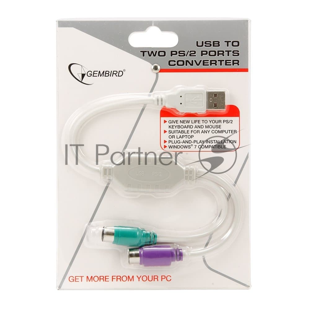 Переходник Gembird Конвертер с USB Am на 2xPS/2 UAPS12