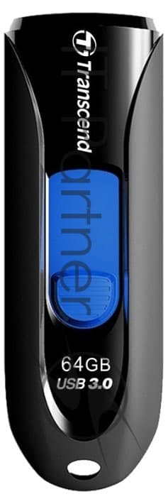 Флеш накопитель 64GB Transcend JetFlash 790, USB 3.1, Черный/Синий