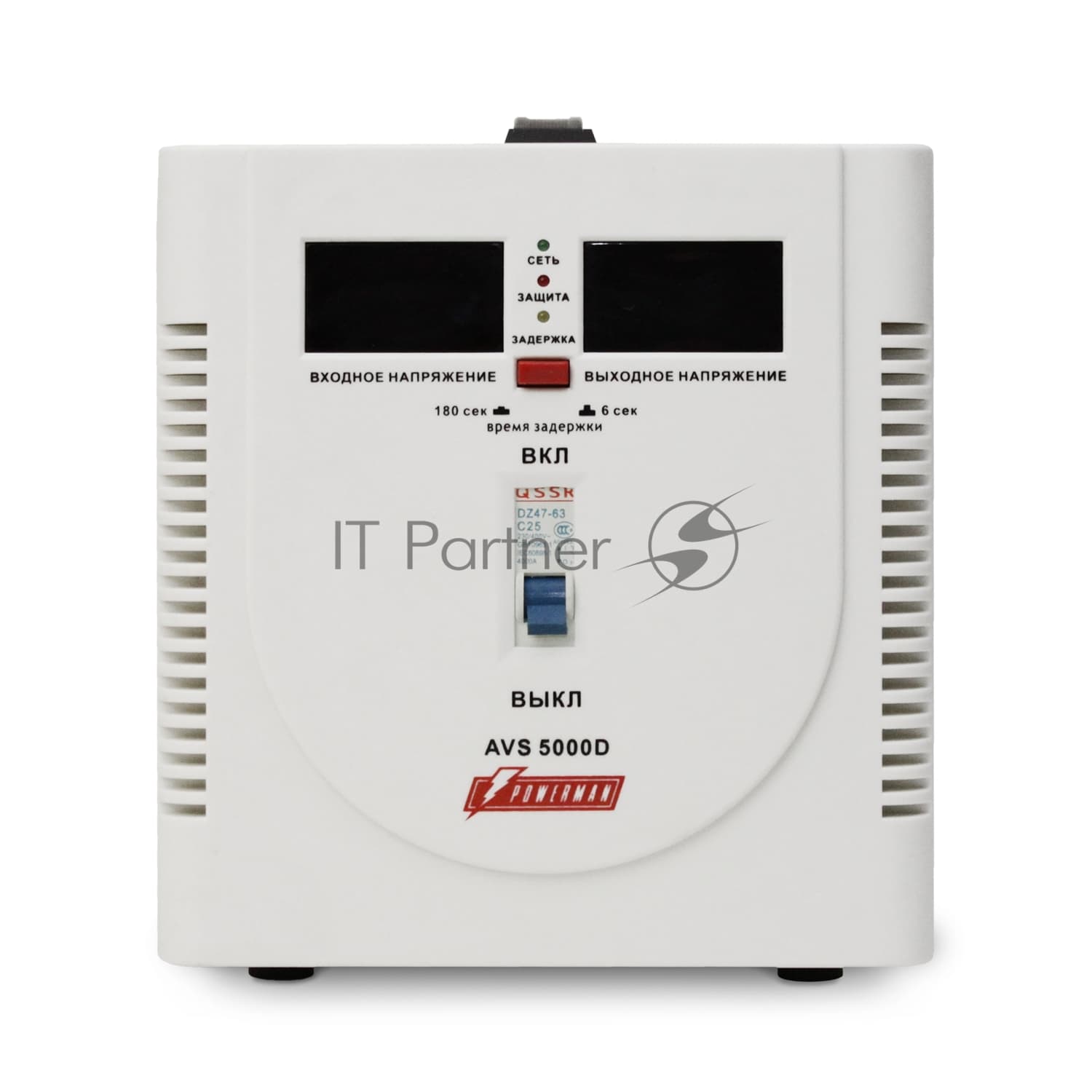 Стабилизатор Powerman AVS 5000D (5000ВА,25А,КПД 98%,циф. индикация вх./вых. напряж.)