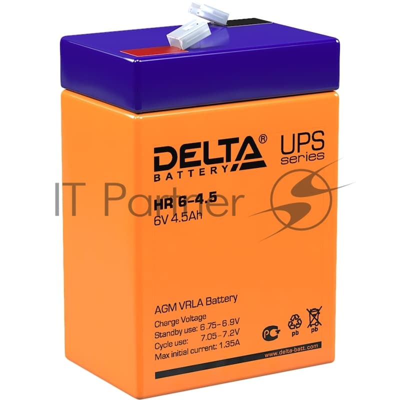 Delta HR 6-4.5 (4.5 А\ч, 6В) свинцово- кислотный аккумулятор