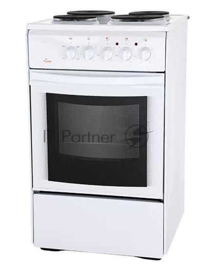 Плита электрическая Flama AE 1403 W белый, конфорок 4 шт, духовка 50 л, 50 см x 85 см x 60 см