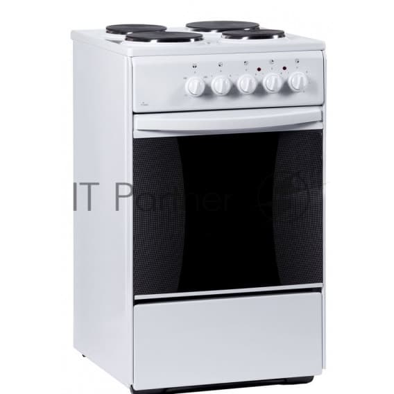 Плита электрическая Flama AE 1401 W белый, конфорок 4 шт, духовка 50 л, 50 см x 85 см x 60 см