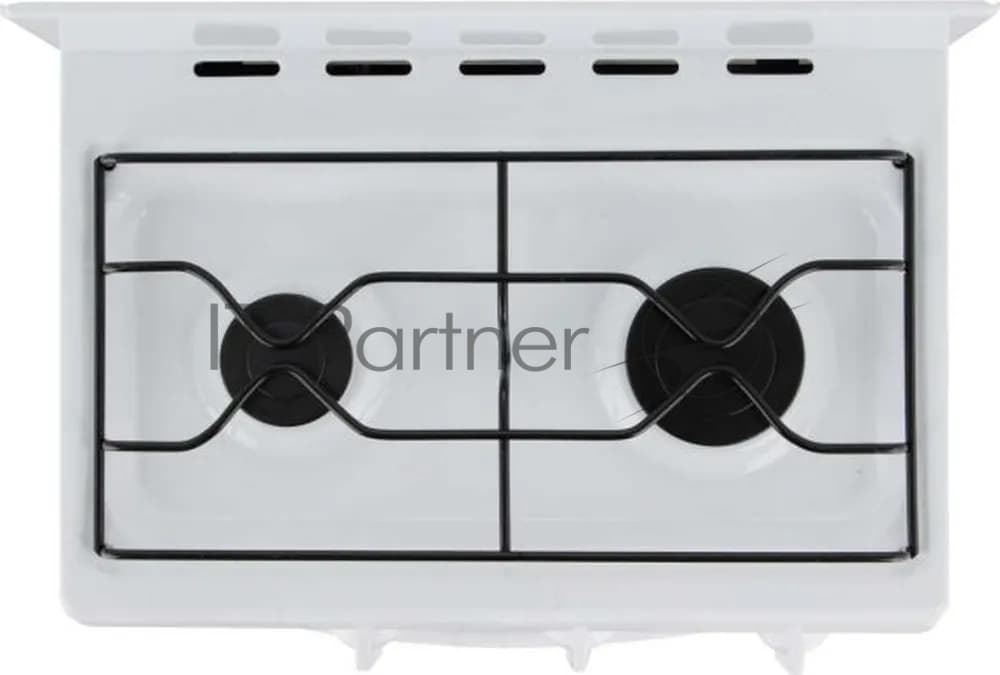 Плита газовая Flama CG 3202 W/B белый, конфорок 2 шт, духовка 30 л, 50 см x 85 см x 38 см