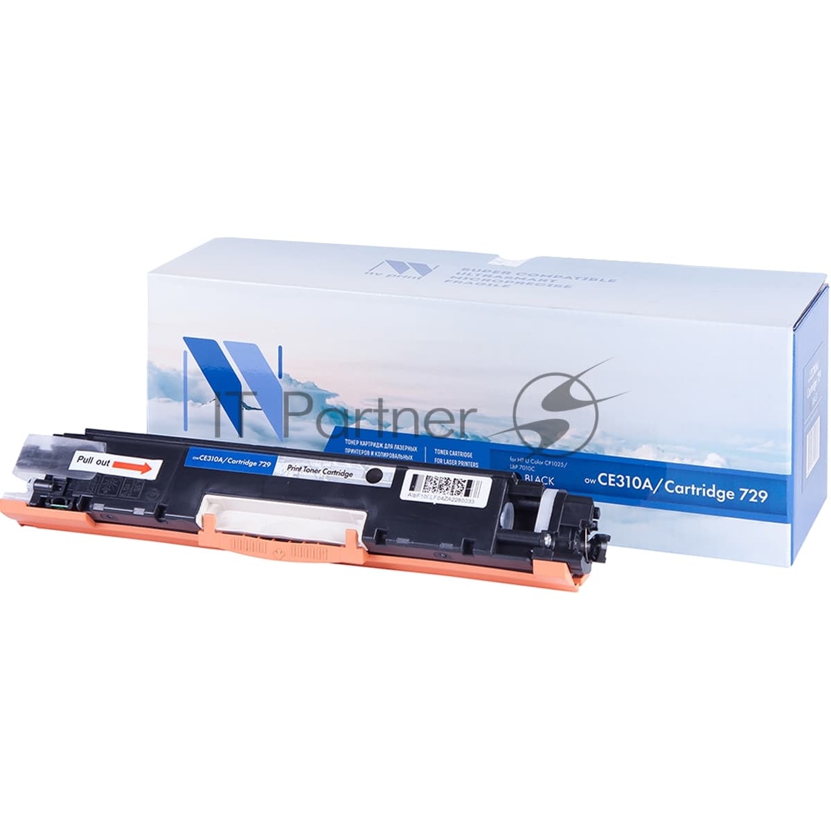Картридж лазерный NVPrint совместимый HP CE310A/Canon729 черный для LJ Color CP1025 (1200k)