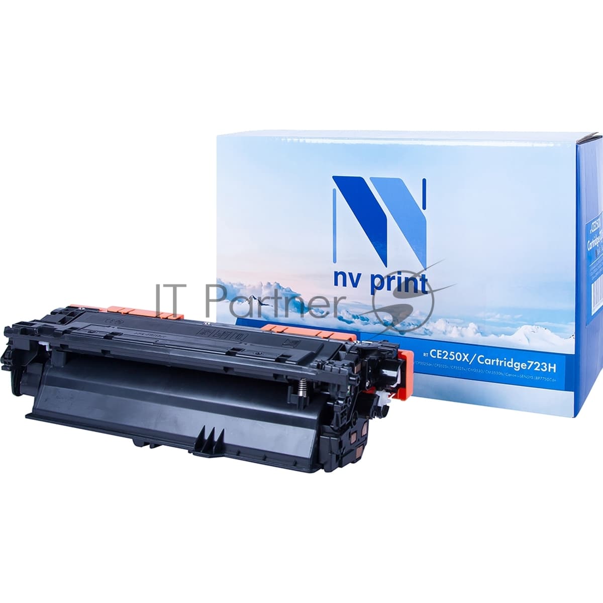 Картридж лазерный NVPrint совместимый HP CE250X черный для LJ Color CM3530/CP3525 (10500k)