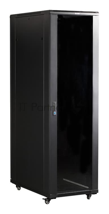Шкаф серверный Lanmaster (TWT-CBB-42U-8X10-G1) напольный 42U 800x1000 мм пер. дв. стекл. задн. дв. двуст. 2 бок. пан. 800 кг черный IP20