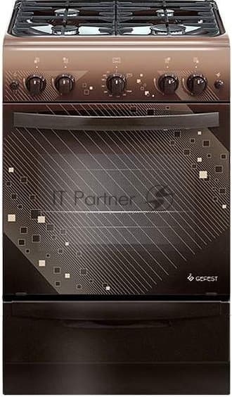 Плита газовая Gefest ПГ 5100-02 0010 коричневый, конфорок 4 шт, духовка 52 л, 50 см x 85 см x 58.5 см