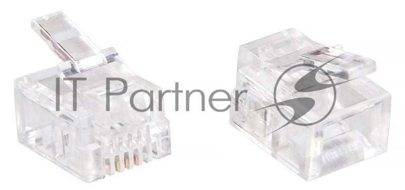 Коннектор RJ-11 Buro TLUS-037 (RJ-11)/100 (коннектор) 6p4c телефон/100 шт