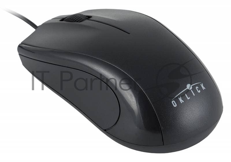 Мышь проводная Oklick 185M черный, 1200 dpi, USB, кнопки - 3