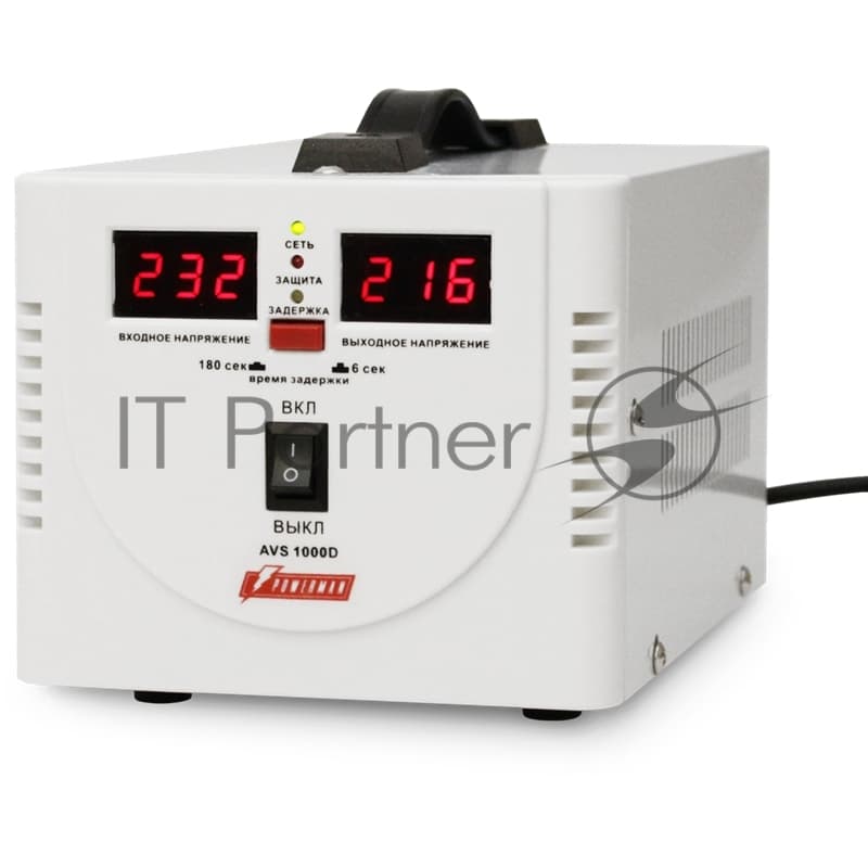 Стабилизатор Powerman AVS 1000D White (вх.140-260V, вых.220V ± 8%,1000VA, 2 розетки Euro)