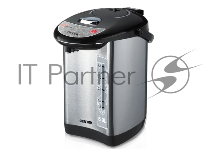 Термопот Centek CT-1083 (сталь) 5.0л, 750Вт, 3 способа подачи воды, двойная защита от перегрева