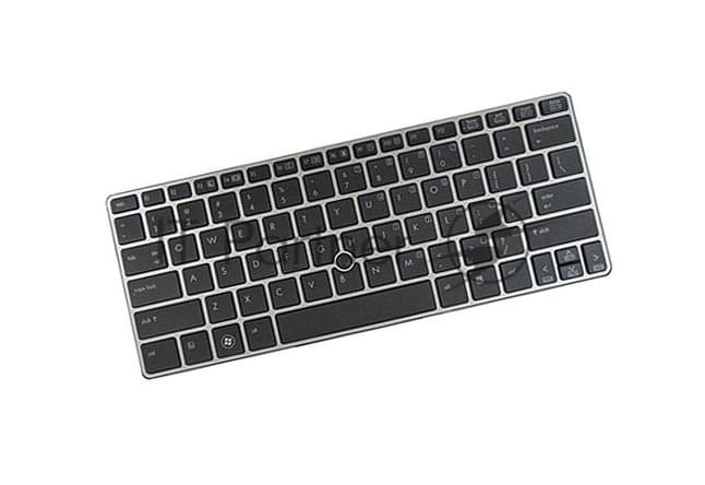 SPS-KEYBOARD W/PT STICK W8 RUSS - Клавиатура для HP Elitebook 2570p с серебристой рамкой (Original)