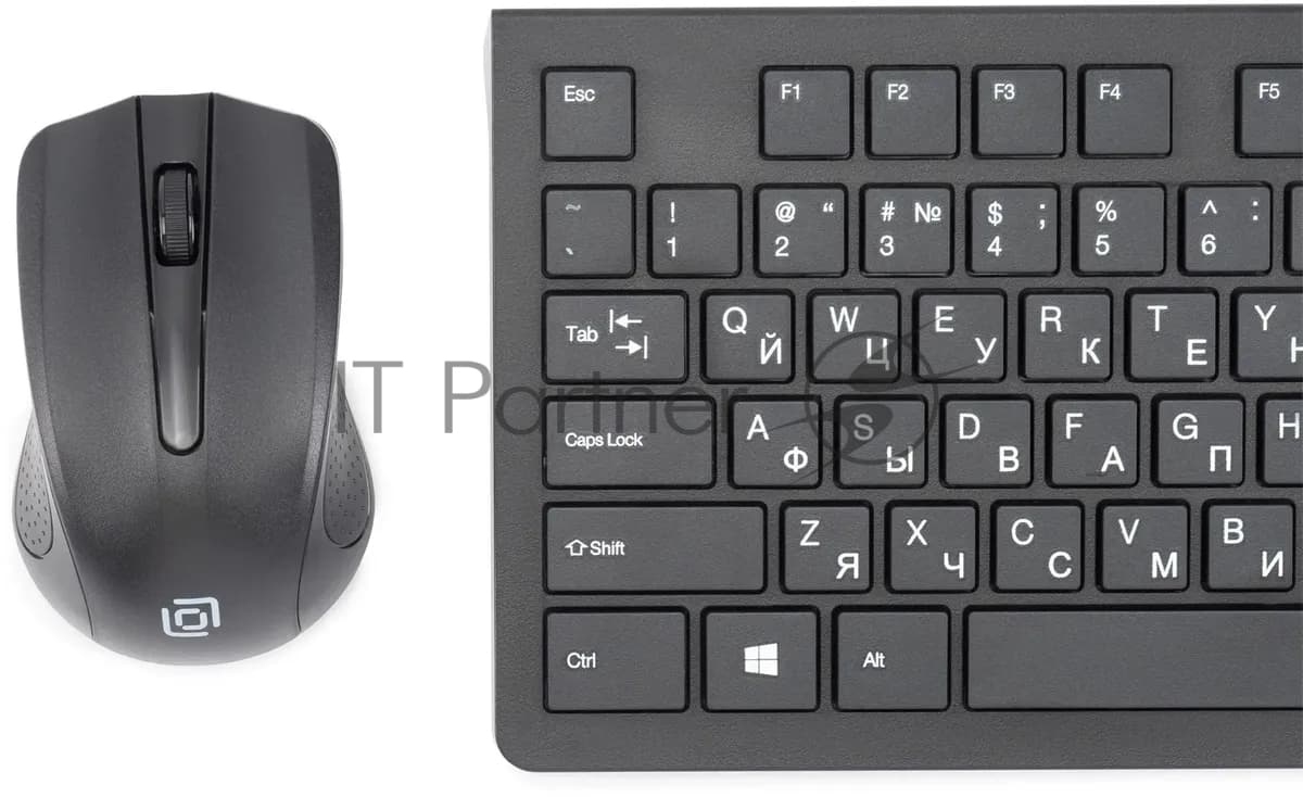 Комплект клавиатура+мышь Oklick 250M беспроводной, USB, 1000 DPI, чёрный