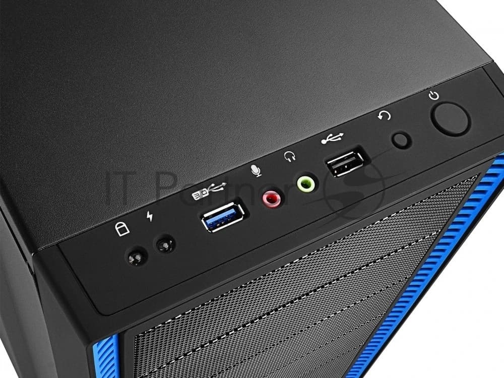 Корпус Deepcool TESSERACT BF (ATX, Black-Blue, CPU 169mm, VGA 310mm, 1 x USB3.0, 1 x USB2.0, Audio x 1, Mic x 1, «Ext. 5.25»x 2, Int. 3.5»x4, 2.5»x3, Rear fan 120mm, W/O PSU) (712220)»
